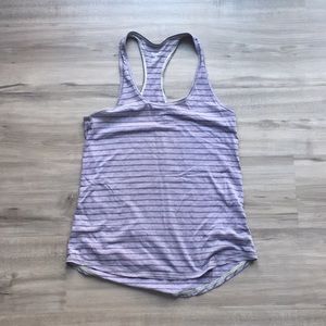 Grey striped Reebok athletic tank size S